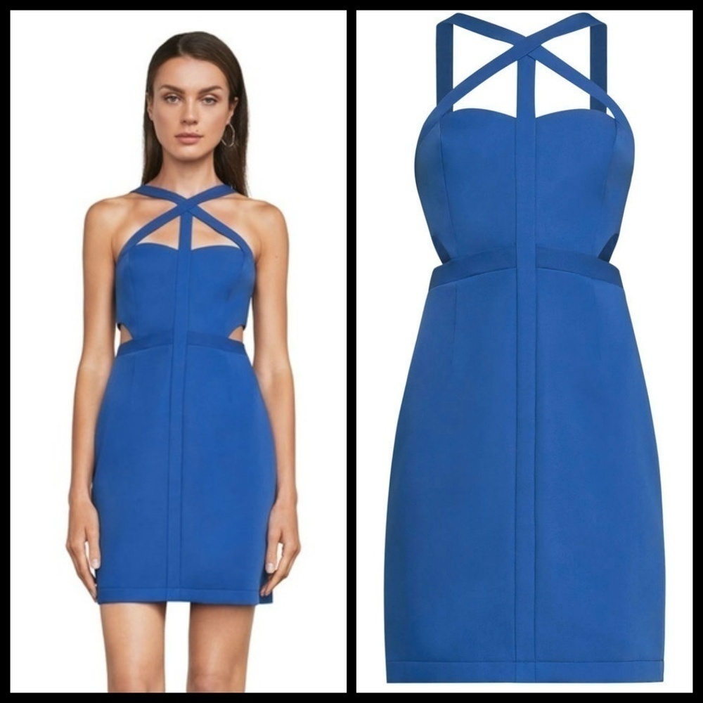 💕BCBGMAXAZRIA💕 Desirae Satin Crisscross Dress